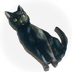 黒猫のウッドパーツ・デコパーツ・木製カボション｜アメリカ 3枚目の画像