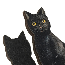 黑貓木製零件，裝飾零件，木製凸圓形|美國 第4張的照片