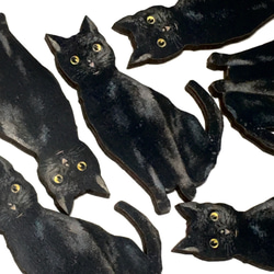 黒猫のウッドパーツ・デコパーツ・木製カボション｜アメリカ 5枚目の画像