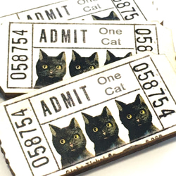 黑貓門票美國木製零件/裝飾零件/木製凸圓形｜美國 第5張的照片