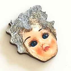 Doll Face USA Wood Parts / Deco Parts / Wooden Cabochon H ｜ 美國 第2張的照片