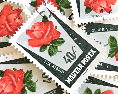 バラの切手B 10枚入 ハンガリー（外国切手・古切手）｜アンティーク