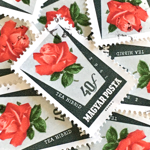 バラの切手B 10枚入 ハンガリー（外国切手・古切手）｜アンティーク