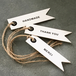 帶有麻繩“THANK YOU”（謝謝）的禮品標籤/留言標籤 20 件套 | 包裝用品 第3張的照片