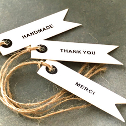 帶有麻繩“THANK YOU”（謝謝）的禮品標籤/留言標籤 20 件套 | 包裝用品 第4張的照片