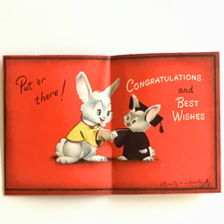 ヴィンテージグリーティングカード ウサギ3種セット｜アメリカ USA（バースデー・卒業おめでとう・イースター） 6枚目の画像