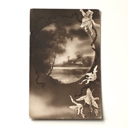 アンティークポストカード 3枚セット バラ・カサブランカ（ユリ）・パンジー（ビオラ）・ダリア｜フランス 7枚目の画像