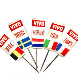 荷蘭帽針 [VIVO] 國旗 5 件套 | Antique Vintage Brocant 第1張的照片