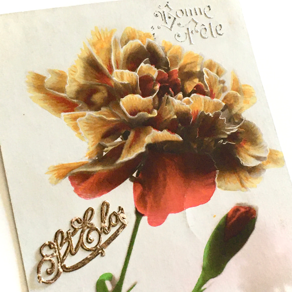 3 套古董明信片三色堇（中提琴）玫瑰康乃馨 | 法國 第8張的照片