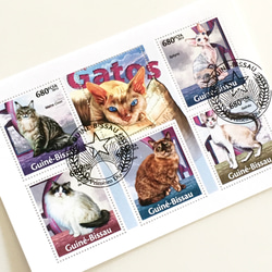 1241 外国切手 猫 シリーズ切手 20種+8面入り小型シート 銷印あり 1241 外国切手 猫 シリーズ切手 20種+8面入り小型シート 銷印あり 1241
