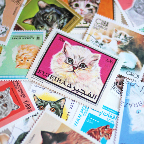 世界のネコ切手アソート 20枚入（猫切手・外国切手・古切手