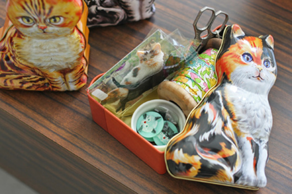 ネコ缶 3種セット｜カラー：キャリコ・レッドタビー・シルバータビー 3枚目の画像