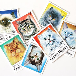 ネコ切手7種セット｜ギニアビサウ共和国（外国切手・古切手） 1枚目の画像