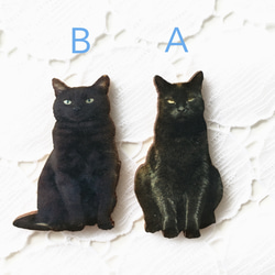黒ネコ【A】ウッドパーツ・デコパーツ・木製カボション（イギリス） 2枚目の画像
