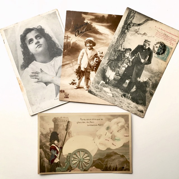 復古古董明信片4種套（法國） 第2張的照片
