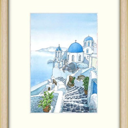 Alexioy ギリシャ エーゲ海 油絵 絵画 白い建物 ペイント