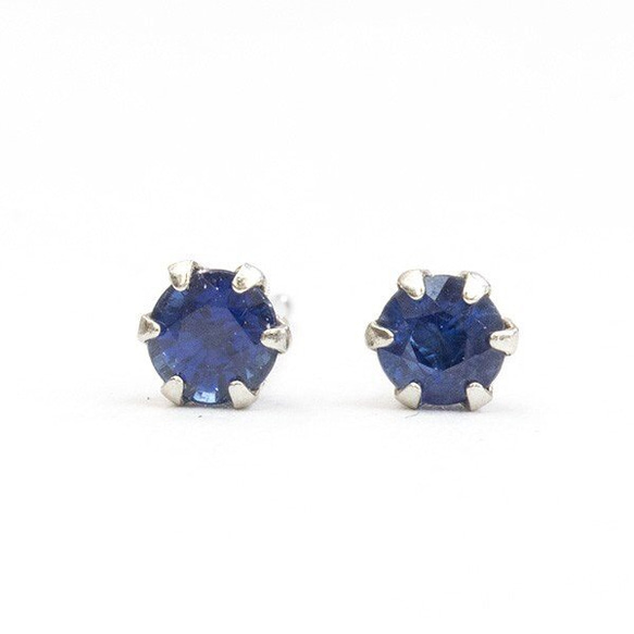 ファッションの Pt リ ピアス（スタッド・一粒） ピアス サファイアピアス サファイア