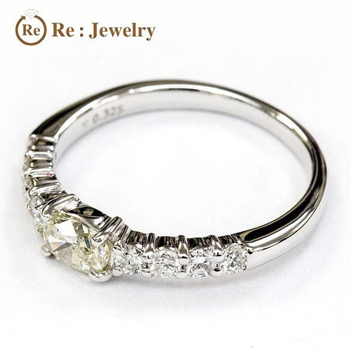 PT900 0.325ct M/VS2/オーバル イエローダイヤ リング 指輪 指輪 