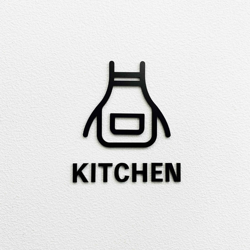 ピクトサイン_KITCHEN(エプロン) 表札・ネームプレート マーク屋.com