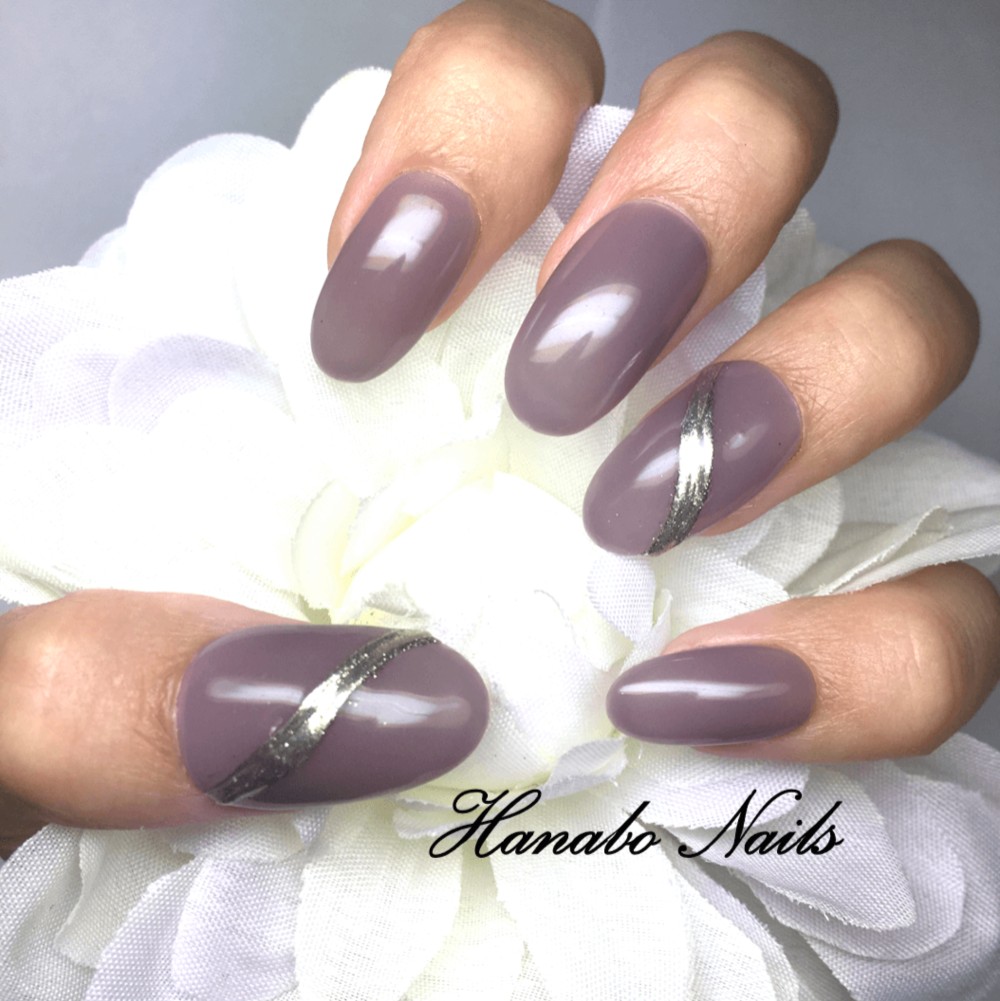 くすみパープル塗りかけネイルチップ
