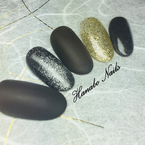 No.39]ダークブラウン/こげ茶/マグネットネイル/ゴールド/秋冬/ラメ