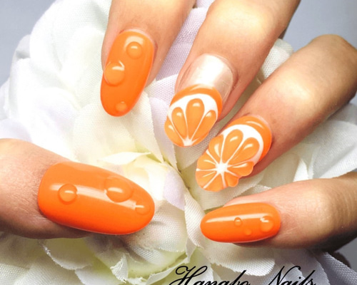 ネイルチップ 量産型 オレンジ 黄緑 推しネイル ワンホン #115 ネイルチップ 量産型 オレンジ 黄緑 推しネイル ワンホン #115 ネイル