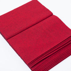 久留米かすり 久留米絣「ネップ 無地」赤色 （＊1mからの切り売り） 生地 かすり日和