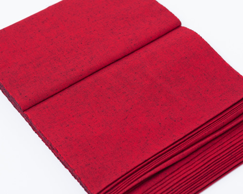 久留米絣「ネップ 無地」赤色 （＊1mからの切り売り） 生地 かすり日和