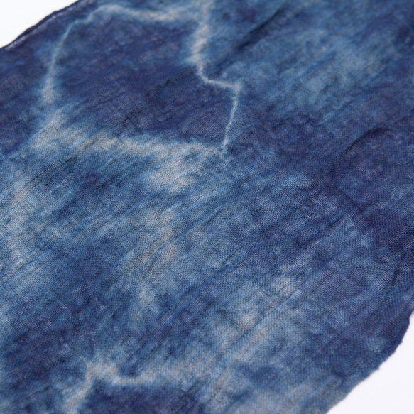 久留米絣「麻・藍染めストール」 5枚目の画像