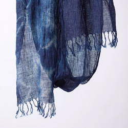 久留米絣「麻・藍染めストール」 6枚目の画像
