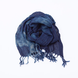 久留米絣「麻・藍染めストール」 7枚目の画像