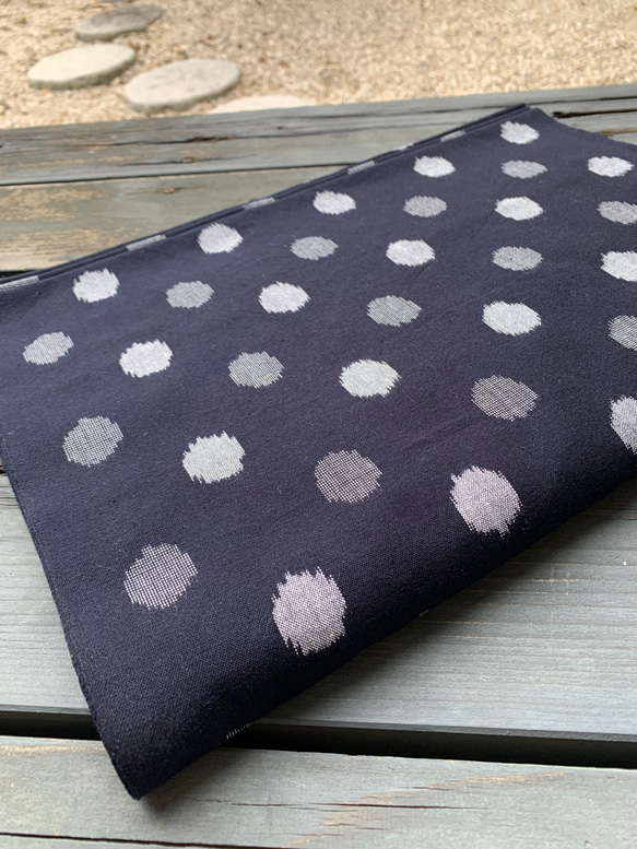 久留米絣「大玉」紺/白（＊1mからの切り売り） 生地 かすり日和