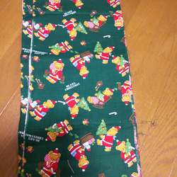 クリスマス柄コットン。。可愛い くまちゃんサンタクロース ベアー柄 ハンドメイド材料 手作り 布 2枚目の画像