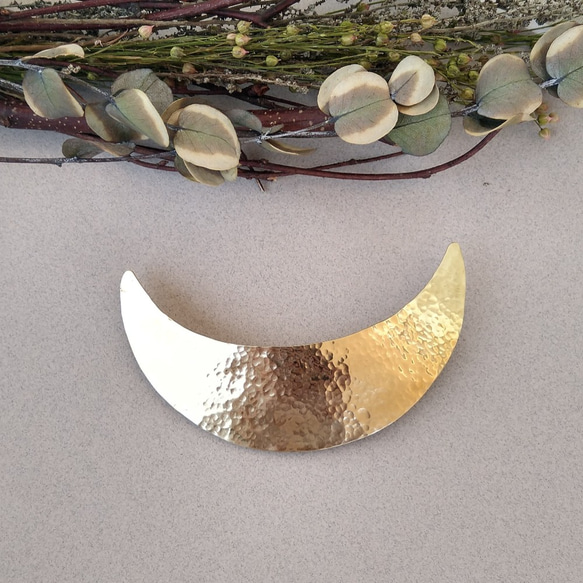 月の光 ルミエールバレッタ　真鍮ヘアーアクセサリー 1枚目の画像
