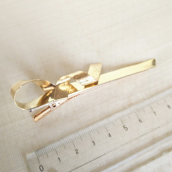 ほどけた紐真鍮ヘアクリップ 5枚目の画像