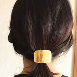 黃銅方形小馬鉤髮箍簡約時尚髮飾耳環 第5張的照片