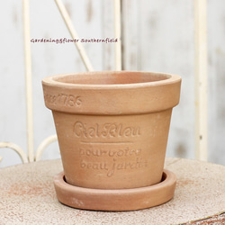 ミニ花鉢 ナチュラル テラコッタ 素焼き鉢 ガーデニング雑貨 皿付き