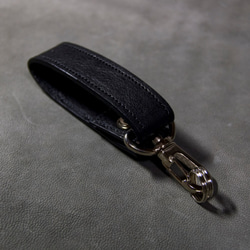 レザーキーホルダー ブラック｜NLE LEATHER KEY HOLDER blk｜101 4枚目の画像