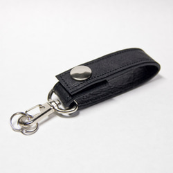 レザーキーホルダー ブラック｜NLE LEATHER KEY HOLDER blk｜101 1枚目の画像