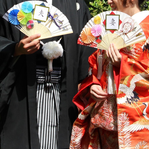 送料無料＊扇子プロップス 夫＆妻 和装前撮り アイテム フォト