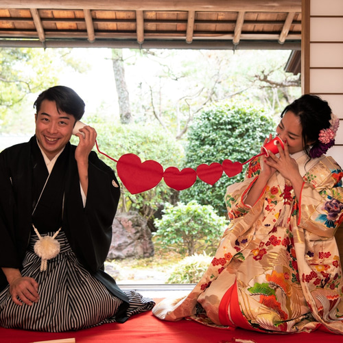 前撮り小物 ガーランド 糸電話 変身棒 送料無料＊紙コップ付 糸電話