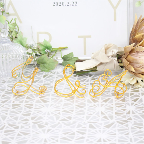 送料無料＊イニシャルオブジェ 3文字セット ワイヤーアート