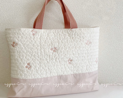 入園入学準備品5点セット＊ピンクギンガム 数量5から】 生地 『先染めギンガムキルティング 中 ピンク