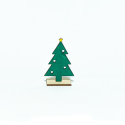 クリスマス「雪ダルマ トナカイ ツリー サンタクロース」小さな木の置物 4点セット 9枚目の画像