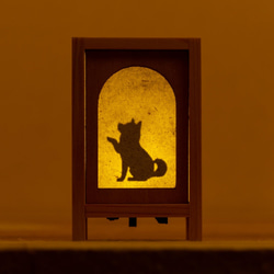 石州和紙のミニ行灯 「イヌとお散歩」 8枚目の画像