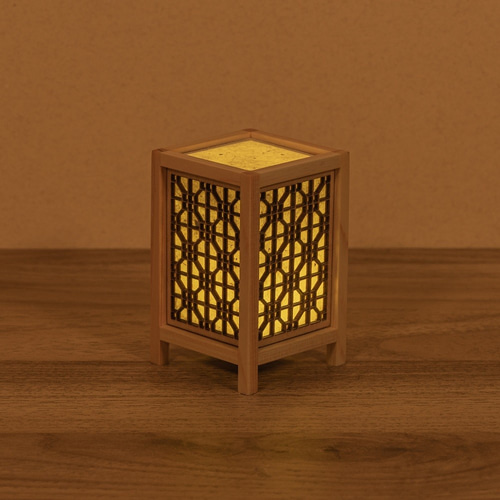 組子細工ランプ 組子細工 テーブルランプ | 麻の葉キューブ S | 木のあかり