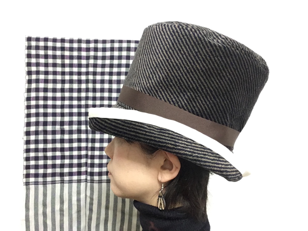 綿コーデュロイのぬくぬくシルクハット