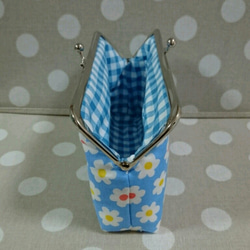 心華やぐ♪Sweet Flowerのがま口通帳ケース【blue】 18cm 2枚目の画像