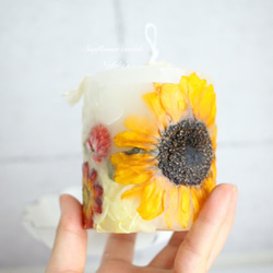 【夏季限定商品】 おおきなひまわりのボタニカルキャンドル 　Sunflower 2枚目の画像