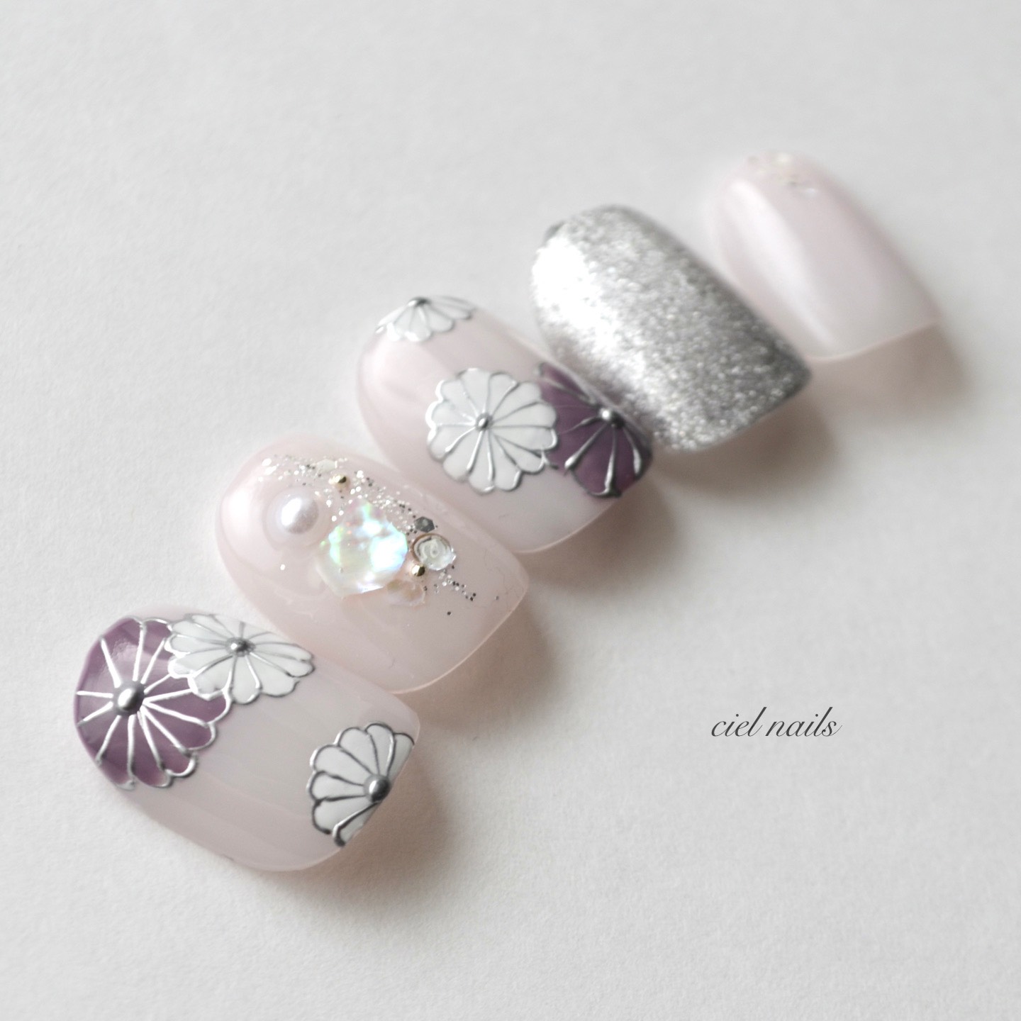 和装におすすめ！菊模様の和ネイルチップ ネイルチップ（つけ爪